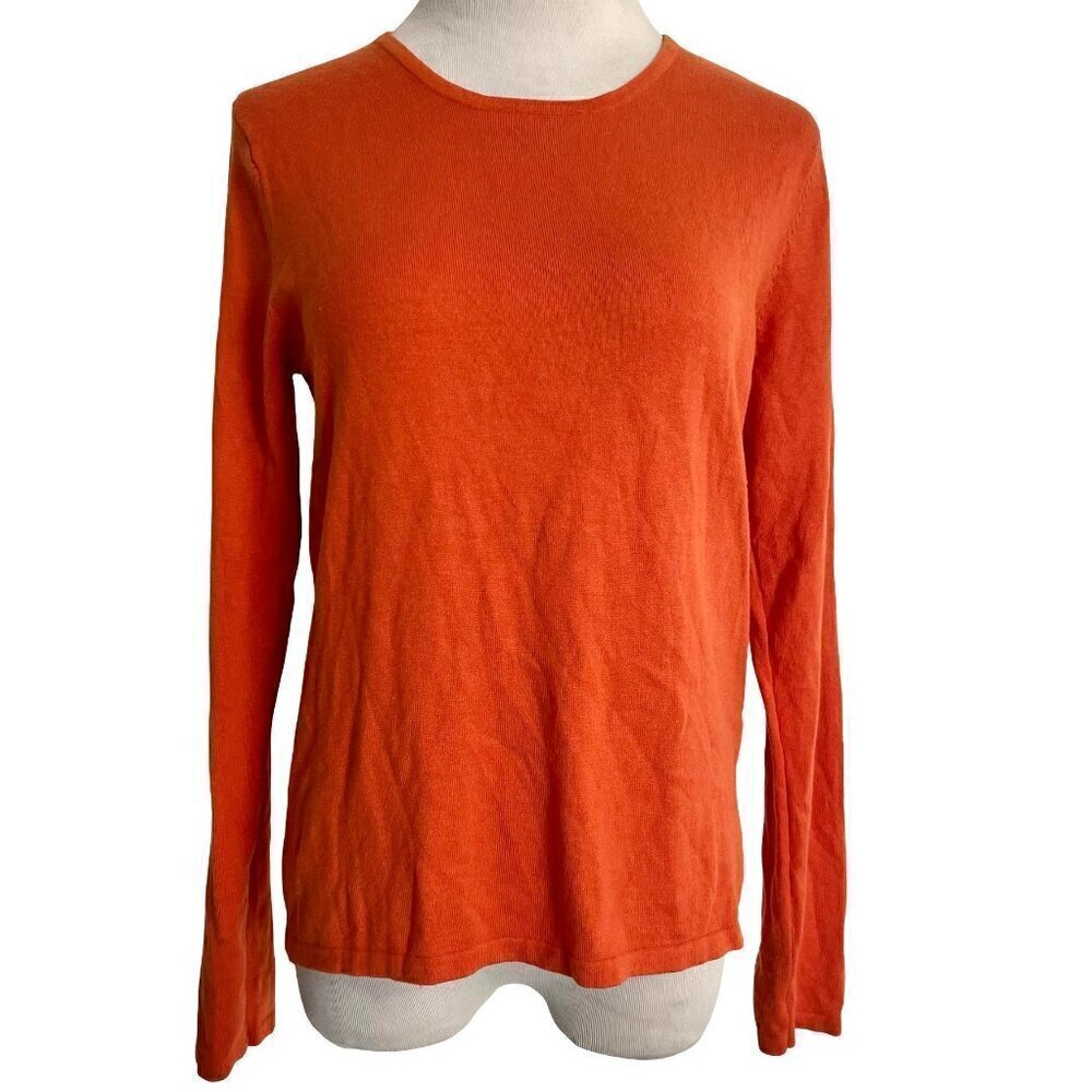 J. McLaughlin Size Medium Top Long Sleeve Shirt Knit Pullover Gold Buttons